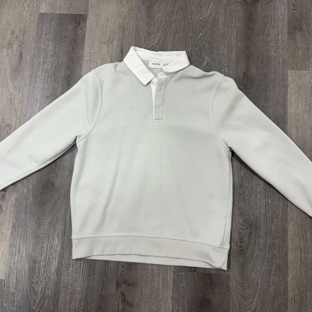 & everything Light Gray Collared Pullover